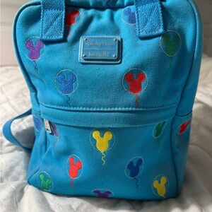 Loungefly Disney Parks Vibrant Blue Backpack with Mickey Balloons